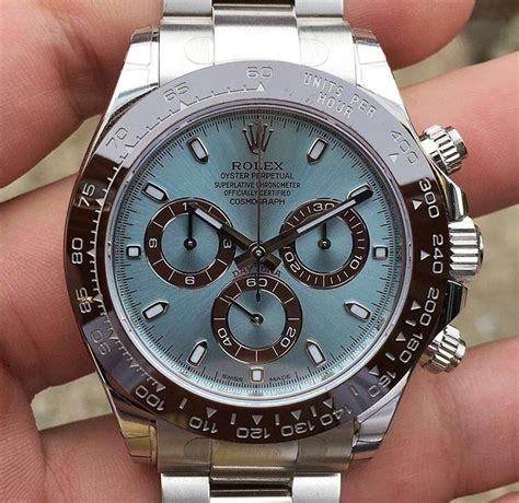 rolex daytona light blue face.